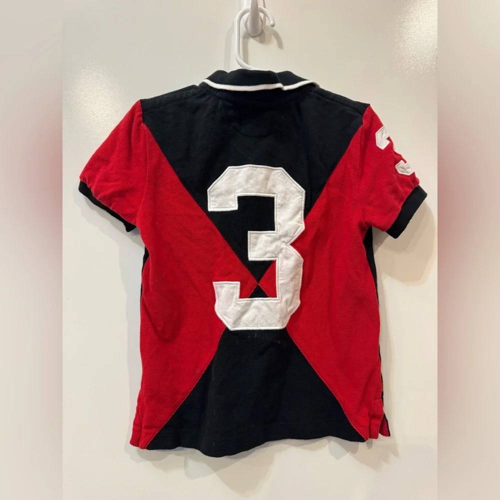 Polo Ralph Lauren big pony‎ polo shirt rugby Boys 4T team 3 blue red preppy
